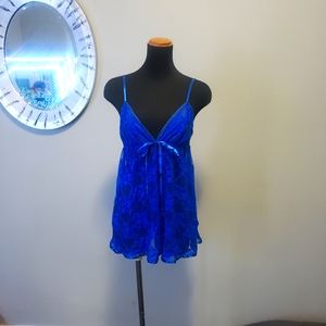 Cobalt blue lace slip